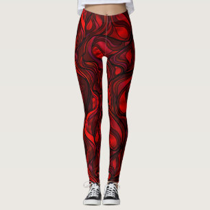 Legging Design abstrato do arco-íris do vermelho