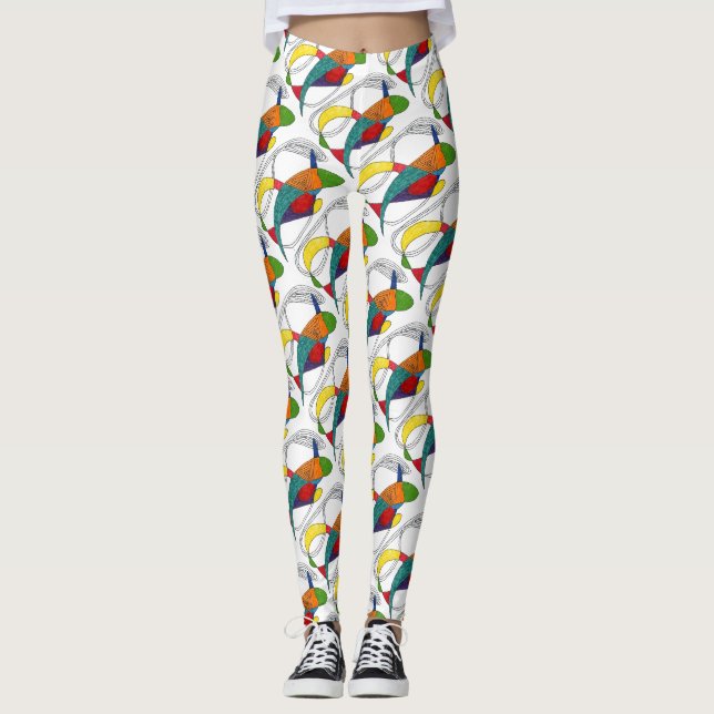 Legging Design abstrato formas de bumerangue orgânico (Frente)