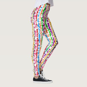 Legging Design Abstrato Irregular Colorido Branco