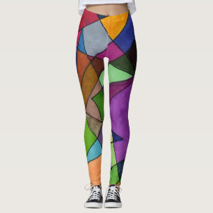Legging Design abstrato, na maior parte ângulos agudos,