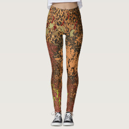 Legging Design africano do leopardo das caneleiras