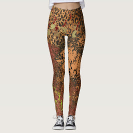 Legging Design africano do leopardo das caneleiras