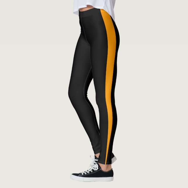 Legging Design alaranjado chique da listra (Esquerda)