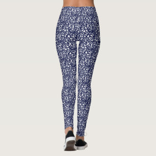 Legging design azul branco