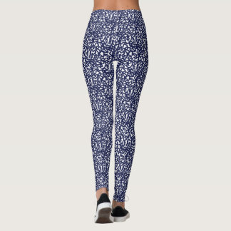 Legging design azul branco
