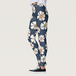 Legging Design Azul e Floral