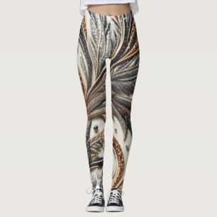 Legging Design Barroco Glamoroso com Glitter e Pedras Gama