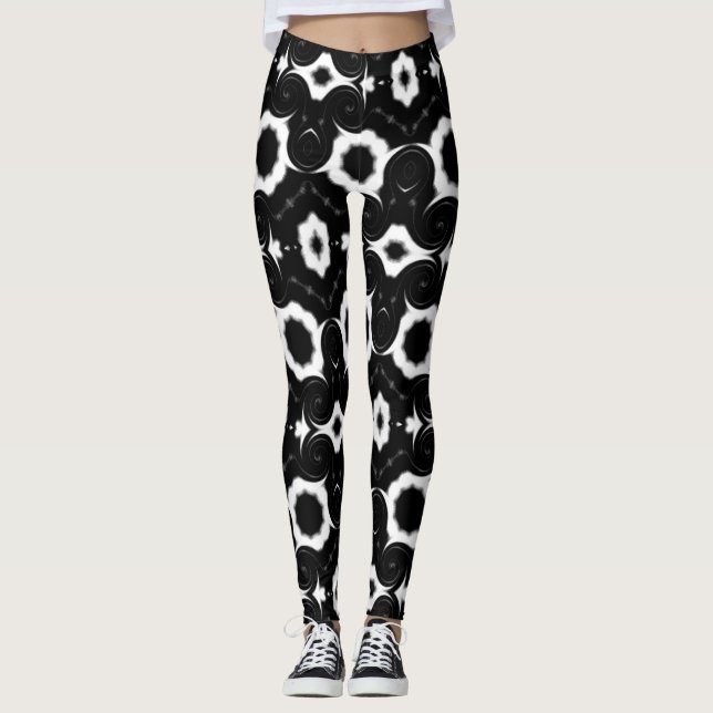 Legging Design branco e preto clássico (Frente)
