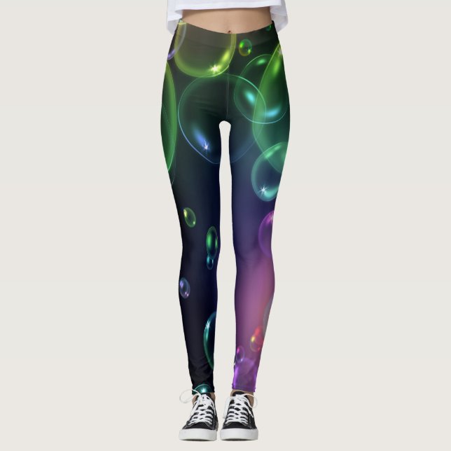 Legging design brilhante de bolha ousada (Frente)