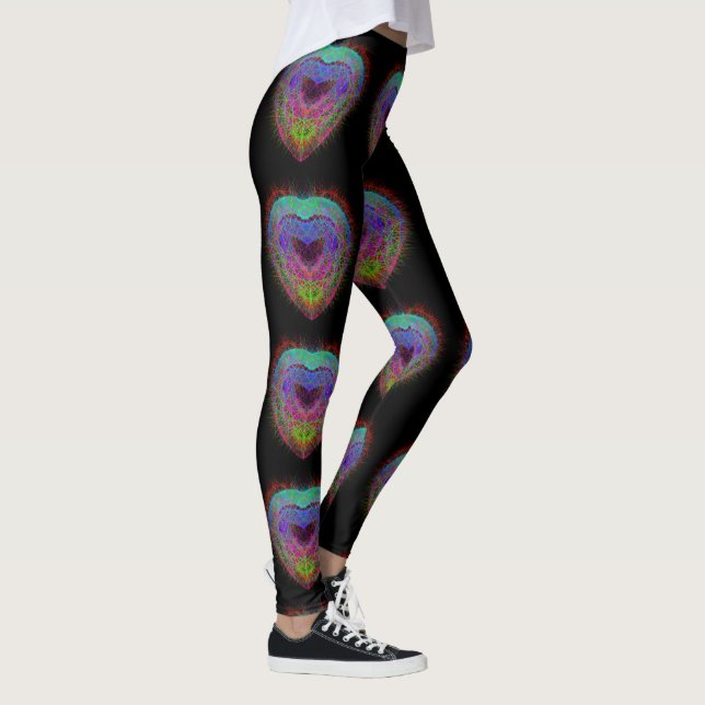 Legging Design brilhante Grafite de neon divertido (Direita)