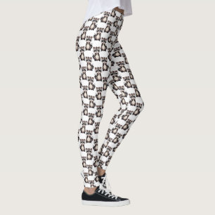 Legging Design com padrão de guaxinim branco