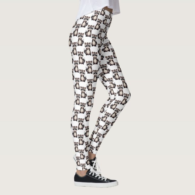 Legging Design com padrão de guaxinim branco (Direita)