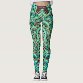 Legging Design da terra da mandala da argila