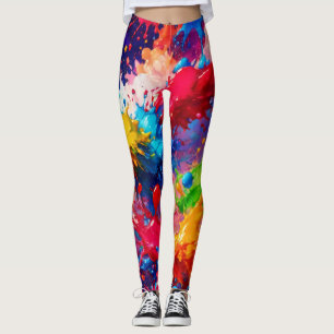 Legging Design de abertura de pintura úmida colorida