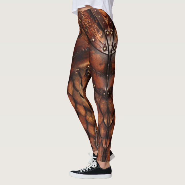 Legging Design de abstrato de armadura em uma perna (Esquerda)