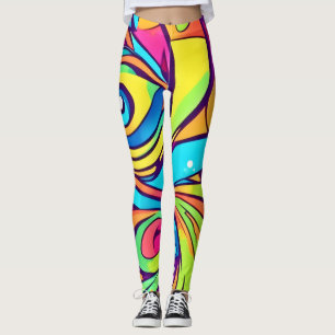 Legging Design de Abstrato de olhos vibrantes