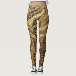 Legging Design de abstrato Dourado colado