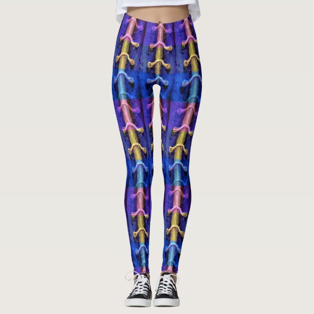 Legging Design de abstrato multicolorido urbano industrial (Frente)