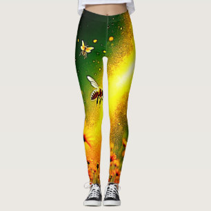 Legging Design de Alegria de Pólen de Abelhas