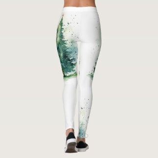Legging Design de aquarela da árvore de Natal