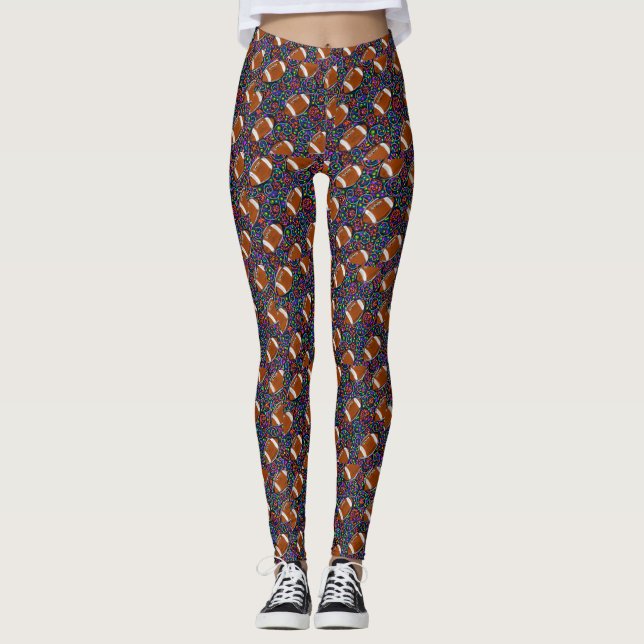 Legging Design de Arte de Futebol (Frente)