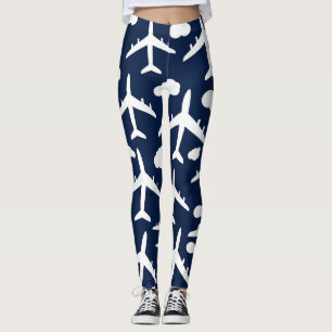 Legging Design de avião de voo azul
