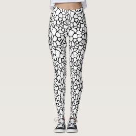 Legging Design de bolhas preto e branco moderno