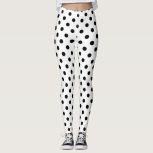 Legging Design de Bolinhas de de Fundo Branco