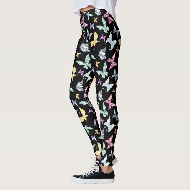Legging Design de Borboleta de Pastel (Esquerda)