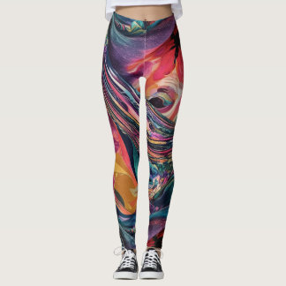 Legging Design de Camisa-T-Abstrato All-Over-Impressão