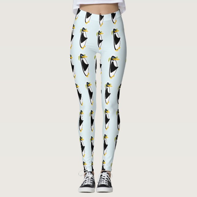 Legging Design de Cartoon Penguin do século Legal retrô (Frente)