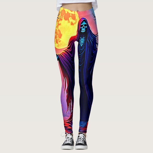 Legging Design de Chamada da Morte da Lua Spooky (Frente)