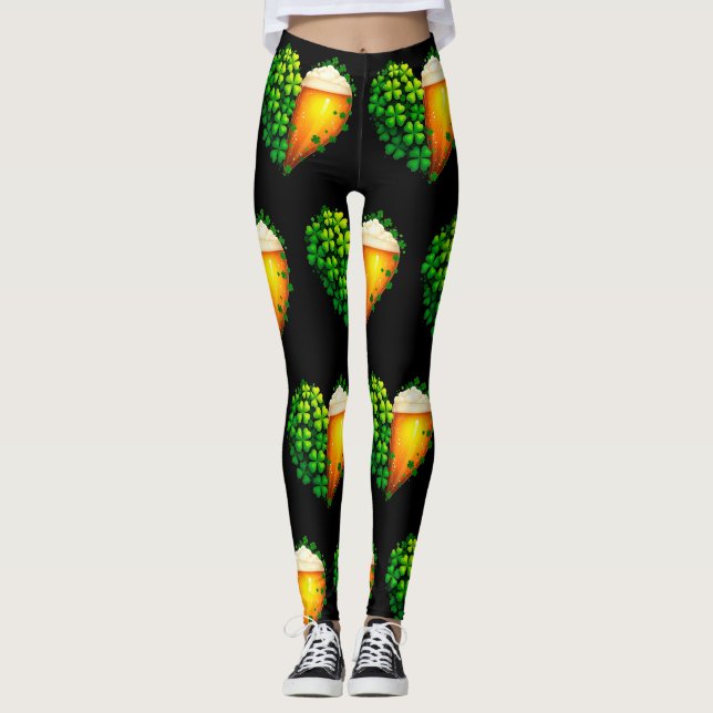 Legging Design de Clover para Rua. Dia de Patrick (Frente)