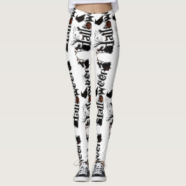 Legging Design de Conceito de Tipografia do Halloween Blac