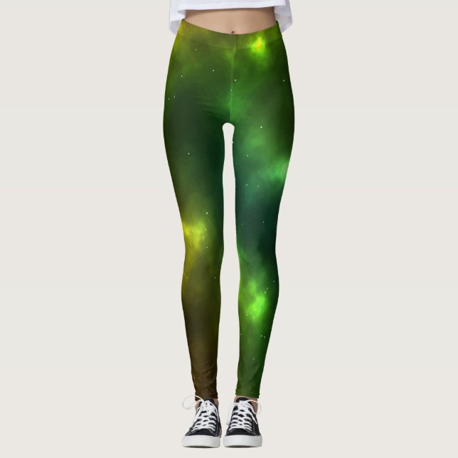 Legging Design de Constelações do Espaço Cósmico Abstrato (Frente)