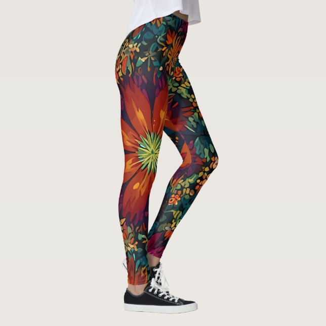 Legging Design de cor floral (Direita)