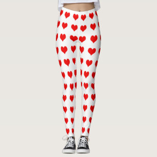 Legging Design de Coração Vermelho Cinto