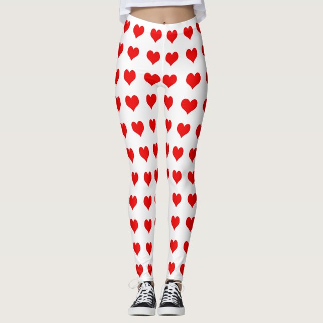 Legging Design de Coração Vermelho Cinto (Frente)
