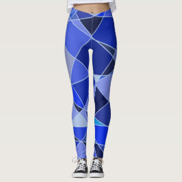 Legging Design de Cristal Geométrico de Sombras Azuis