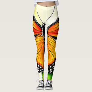 Legging Design de Detalhes da Asa da Borboleta
