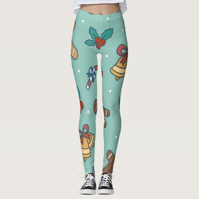 Legging Design de doces festivos de Natal (Frente)