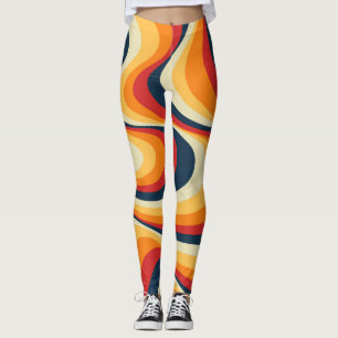 Legging Design de espiral abstrato colorida