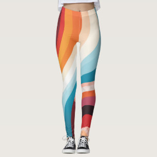 Legging Design de espiral abstrato: Linhas onduladas color