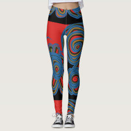 Legging Design de espiral floral mexicano americano