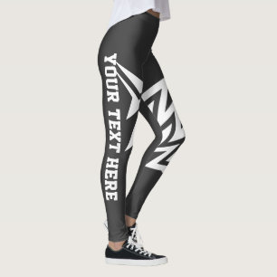 Legging Design de Estrela Tribal Personalizado Charcol Cin