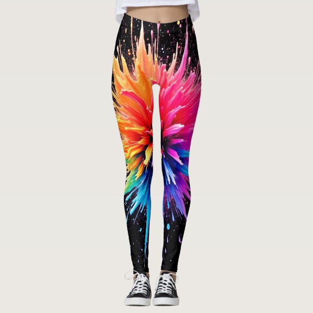 Legging Design de explosão de cor vibrante (Frente)