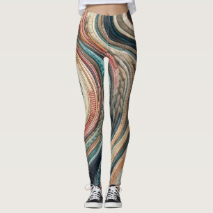Legging Design de faixa de Abstrato com inclinação