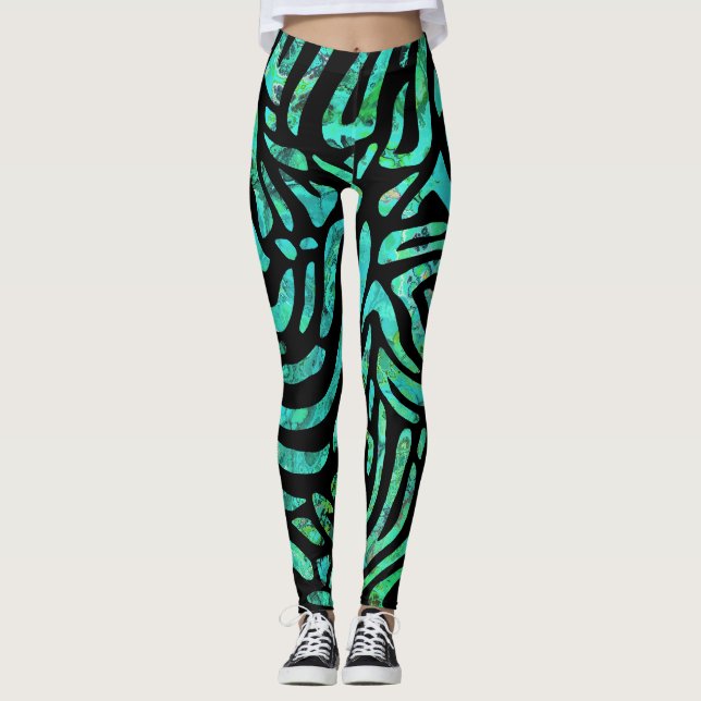 Legging Design de faixa de zebra bonito (Frente)