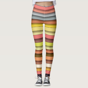 Legging Design de faixa geométrica simples multicolorida