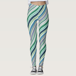 Legging Design de faixas diagonais coloridas